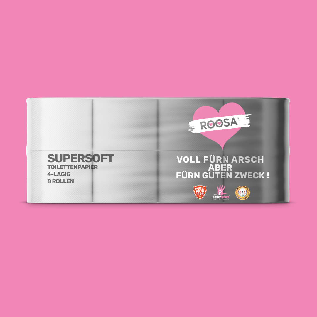 72 Rollen, ROOSA® Toilettenpapier, Supersoft, 4-lagig, Weiss