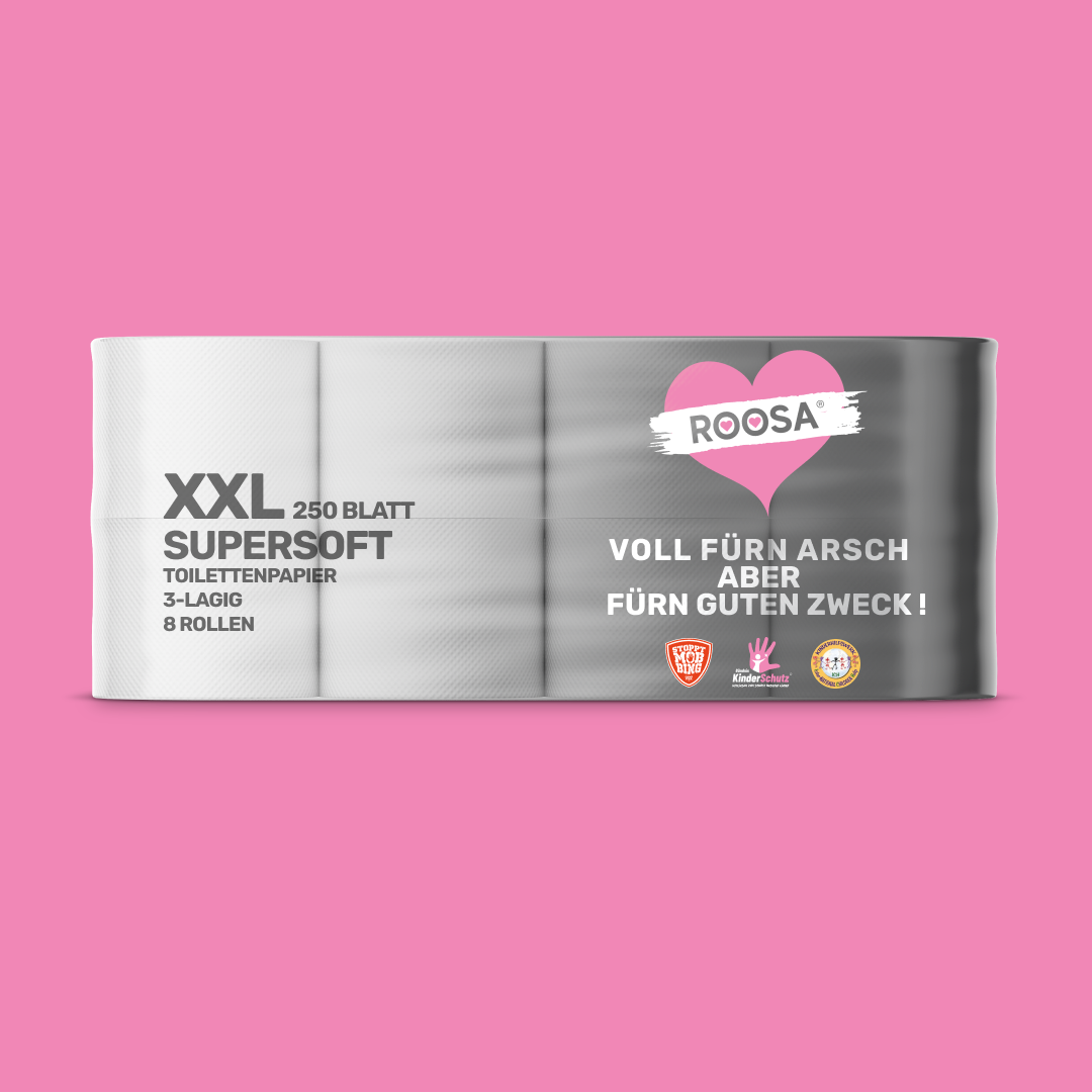 56 Rollen, ROOSA® Toilettenpapier, XXL Supersoft, 250 Blatt, Weiss